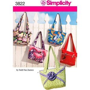 Simplicity Sewing Pattern 3822 Bag Tote Purse Shopping Beach Craft